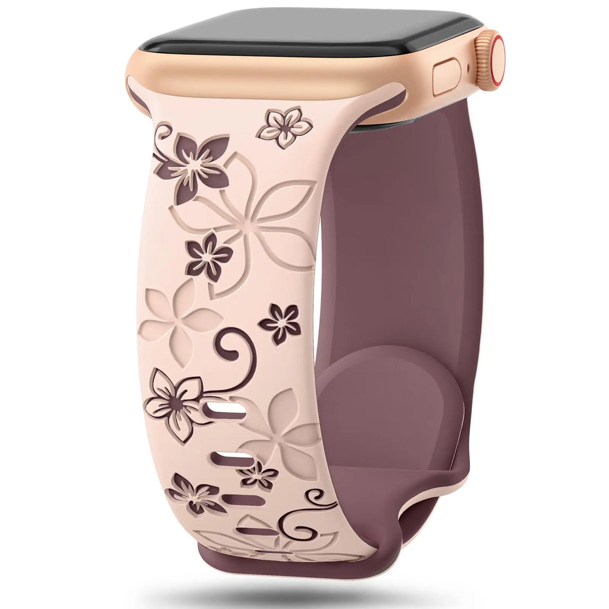 Floral Engraved Silicone Strap for Apple Watch