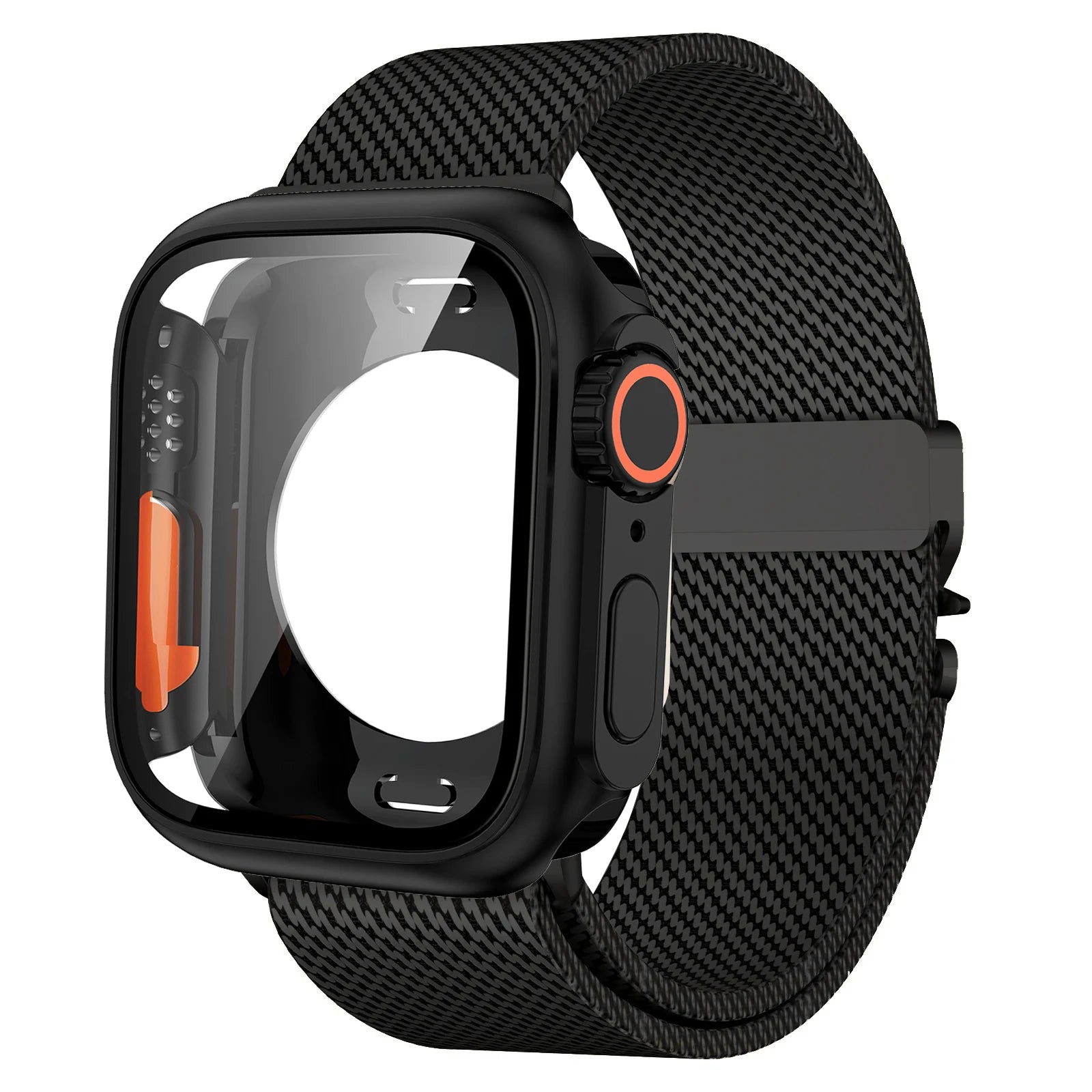 Screen protector case and Milanese strap for Apple Watch