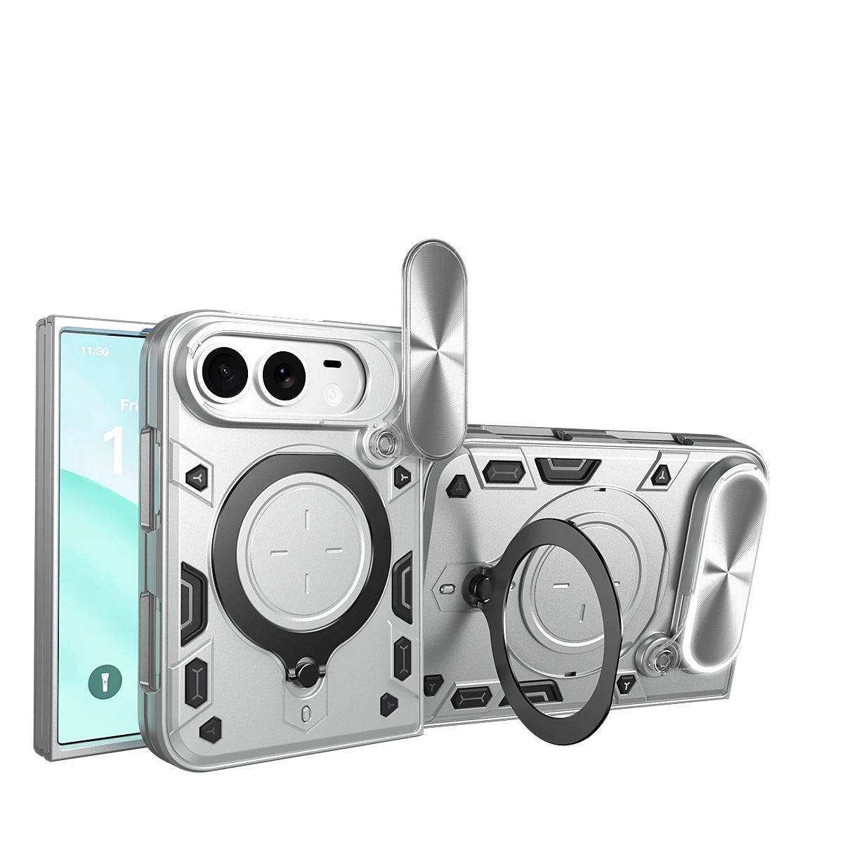 Shockproof MagSafe Case with 360° Rotatable Ring Stand for iPhone Duo