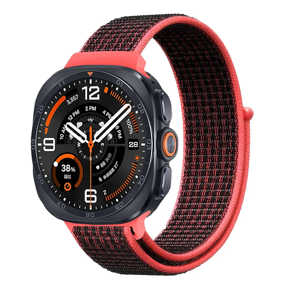 Breathable Nylon Weave Watchband with Hook-and-Loop Closure for Samsung Galaxy Watch Ultra 2