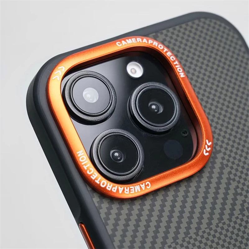Carbon Fiber Matte MagSafe Phone Case for iPhone 15 Series