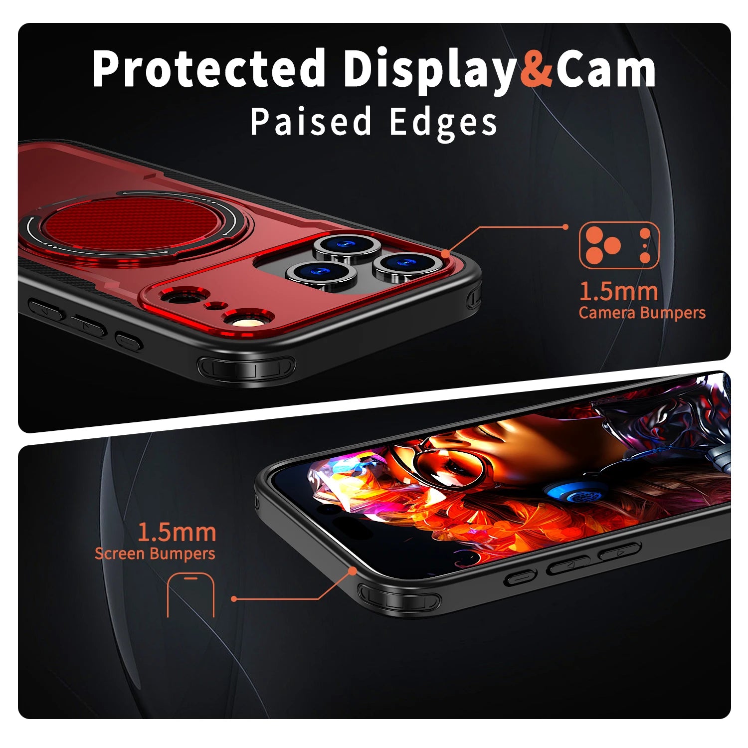 Heavy Duty MagSafe Case with 360° Rotating Bracket for iPhone 17 Series