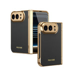 Synthetic Leather Anti-Shock Case with Raised Camera Ring for iPhone Duo