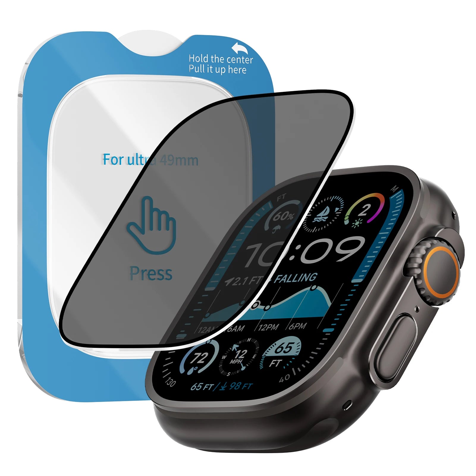 Full Film Tempered Glass Screen Protector with Auto-Alignment for Apple Watch Ultra 2