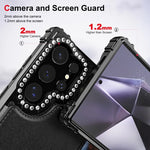 Luxury Glitter Bling Wallet Flip Phone Case with Card Slot Holder for Samsung Galaxy S24 Series