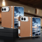 Leather-Feel MagSafe Foldable Case with Central Axis Hinge Protection for iPhone Duo