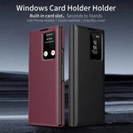 Samsung Galaxy Z Fold 5 Flip Leather Case with Window Card Holder