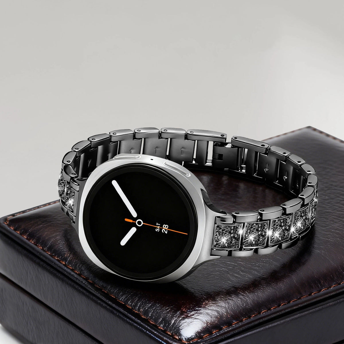 Diamond-Pattern Metal Link Bracelet with Quick-Release Attachment for Samsung Galaxy Watch 8 & Galaxy Watch 8 Classic