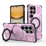 Samsung Galaxy S26 Series Rugged Armor Case with Rotating Metal Ring Stand