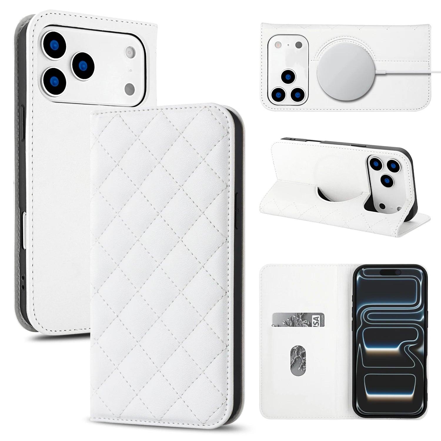 Strong MagSafe Leather Wallet Case with Card Slot for iPhone 17 Series