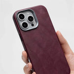 Luxury Retro PU Leather MagSafe Case for iPhone 16 Series