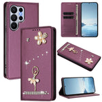 Diamond Pattern Leather Flip Wallet Case with Card Slots for Samsung Galaxy S26 Series