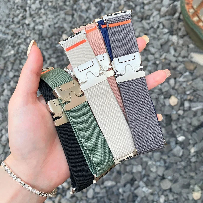 Stretchy Braided Nylon Strap for Apple Watch