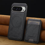 Leather 3-Card Magnetic Wallet Case with Fold-Out Stand for Google Pixel 11 Series