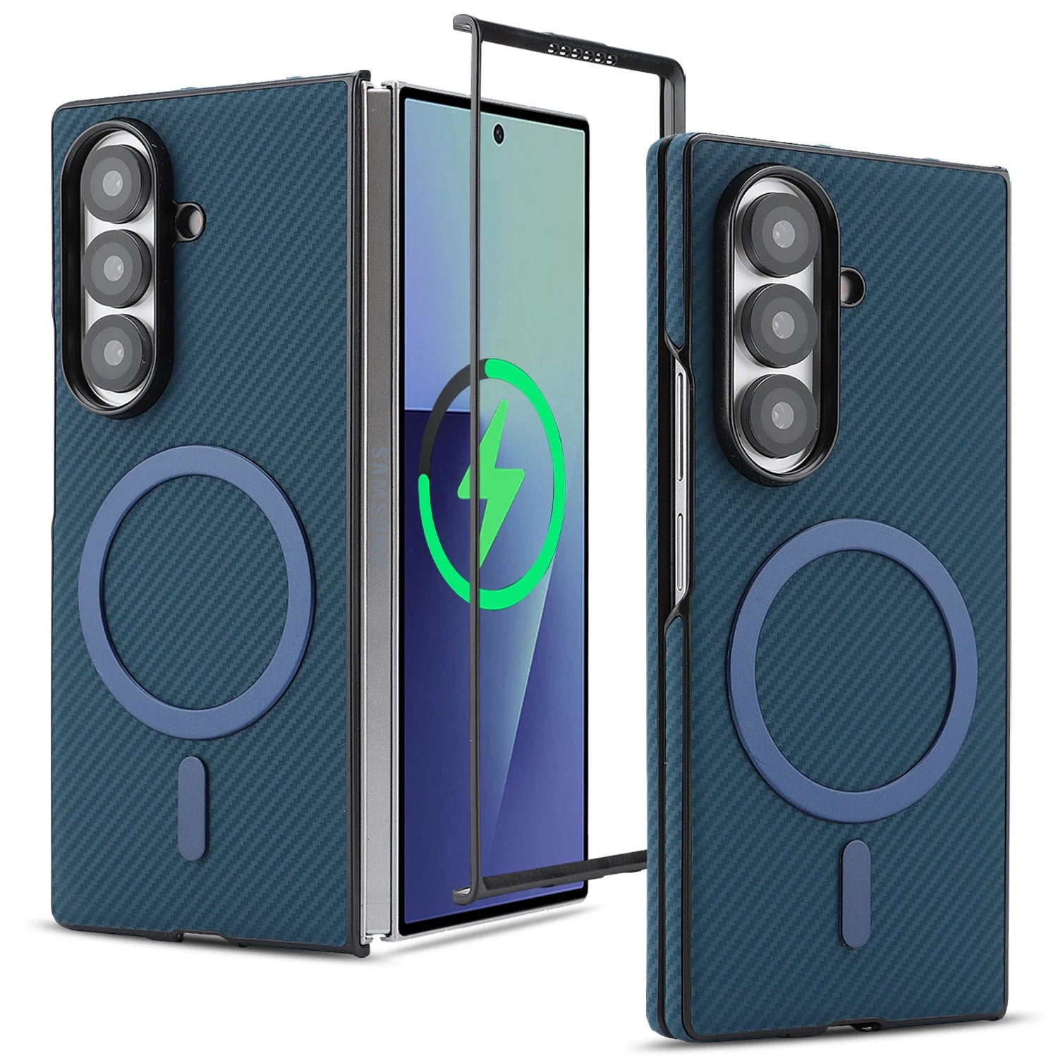Carbon Fiber Magnetic Leather Case for Samsung Galaxy Z Fold 6