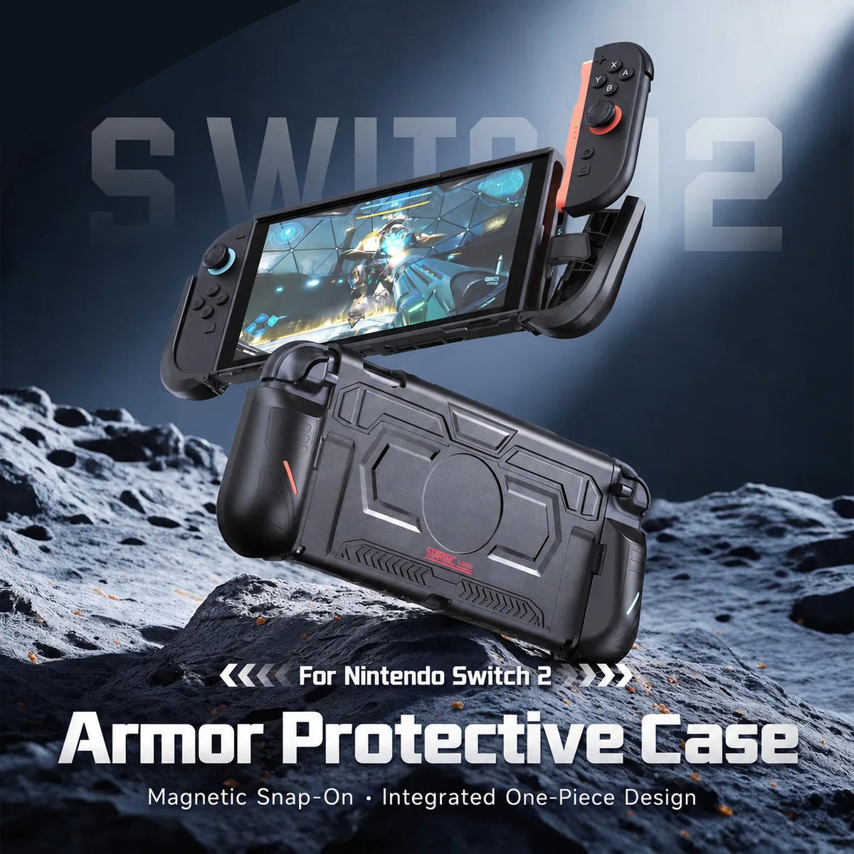 Dock-Compatible Magnetic Snap-On Protective Case for Nintendo Switch 2