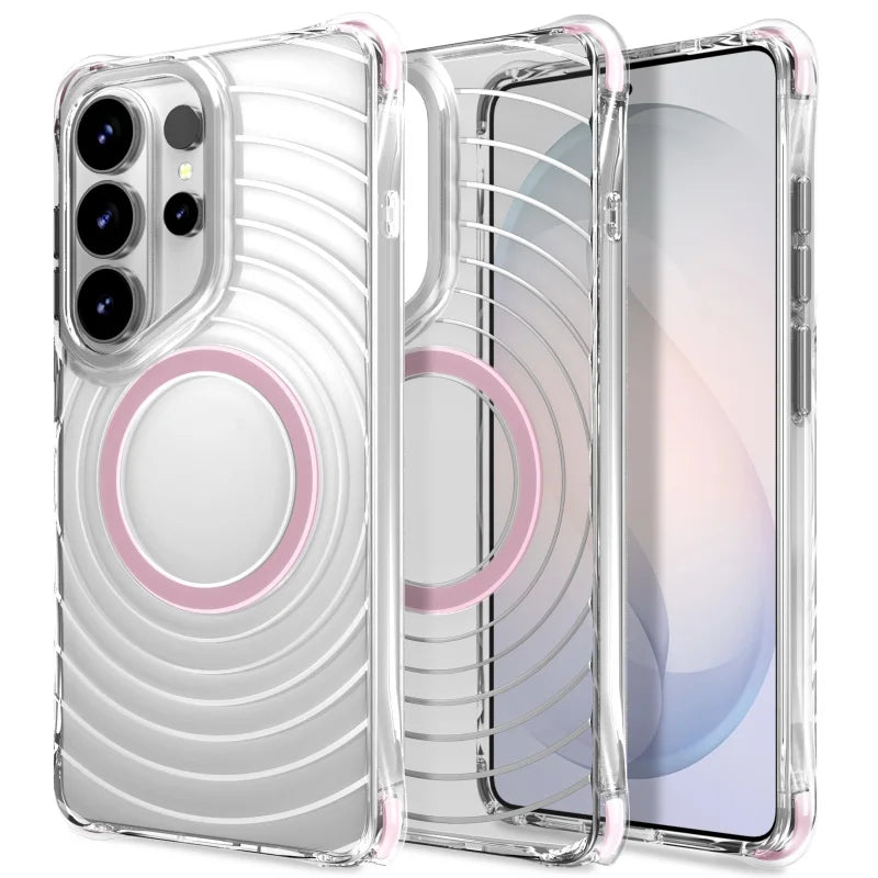 Transparent Magnetic Case with Four-Corner Airbag Shock Absorption for Samsung Galaxy S26 Ultra