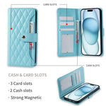 Crossbody Leather Wallet Flip Case with Card Slots and Lanyard Strap for iPhone 14 Series