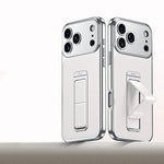 Luxury Business Leather Case with Alloy Kickstand and Wrist Strap for iPhone 17 Series