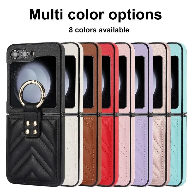 Luxury PU Leather Phone Case for Samsung Galaxy Z Flip 5