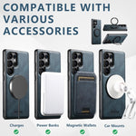 Samsung Galaxy S25 Ultra Magnetic Leather Case with Kickstand