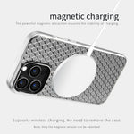 Glossy Silver Quilted MagSafe Case with Raised Camera Lens Protection for iPhone 15 Series