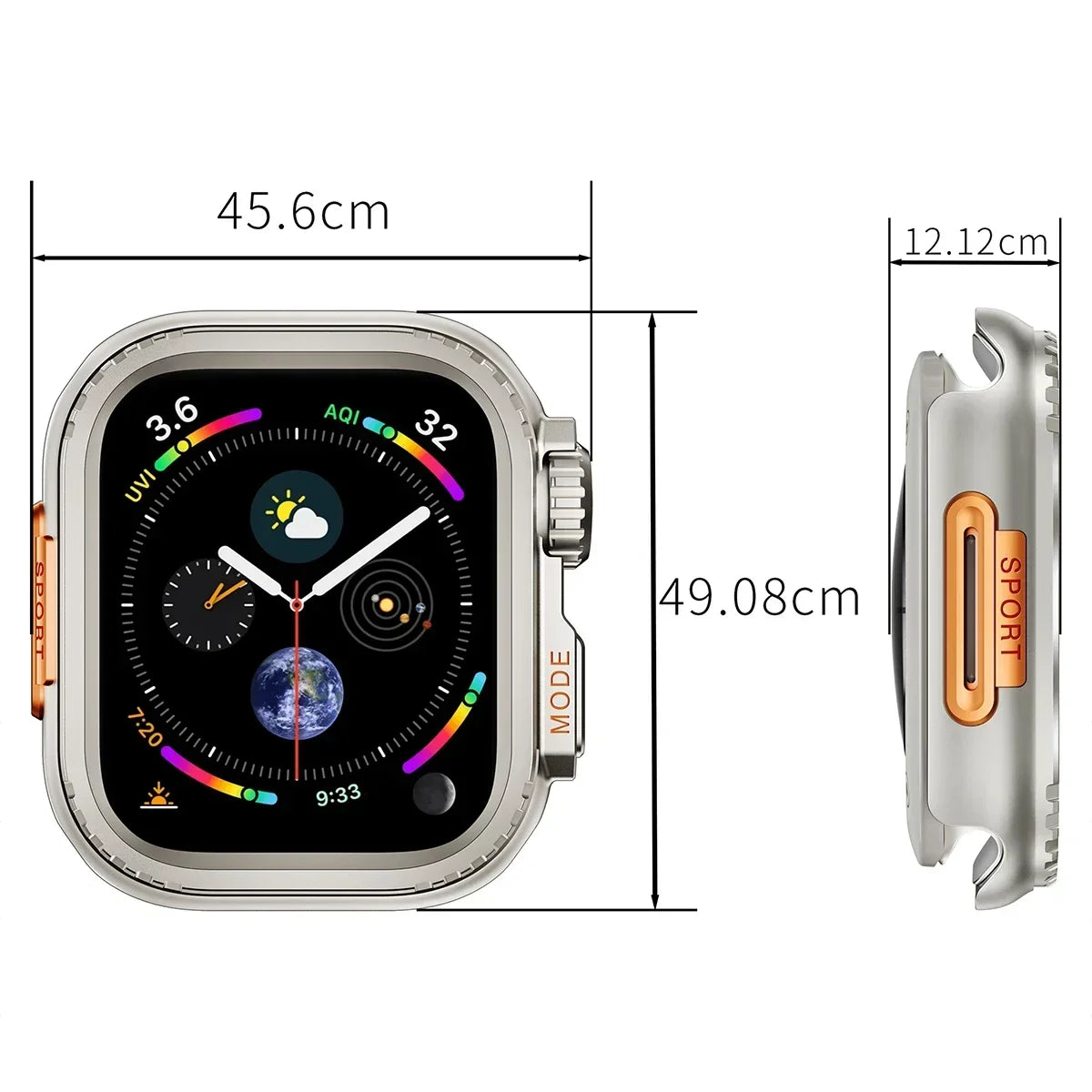 Durable Metal Bumper Frame for Apple Watch