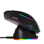 Gaming mouse with RGB lighting on a white background, featuring the Dareu brand.