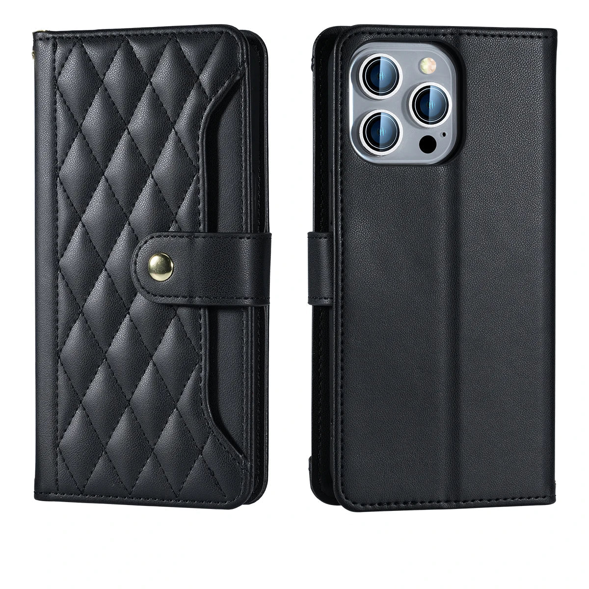 Crossbody Leather Wallet Flip Case with Card Slots and Lanyard Strap for iPhone 14 Series