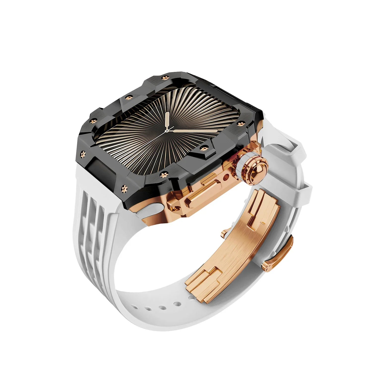 Luxury Stainless Steel Case & Silicone Strap Modification Kit for Apple Watch Series 10 (46mm)