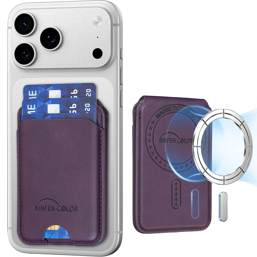 Magnetic Leather Stand Card Holder for iPhone