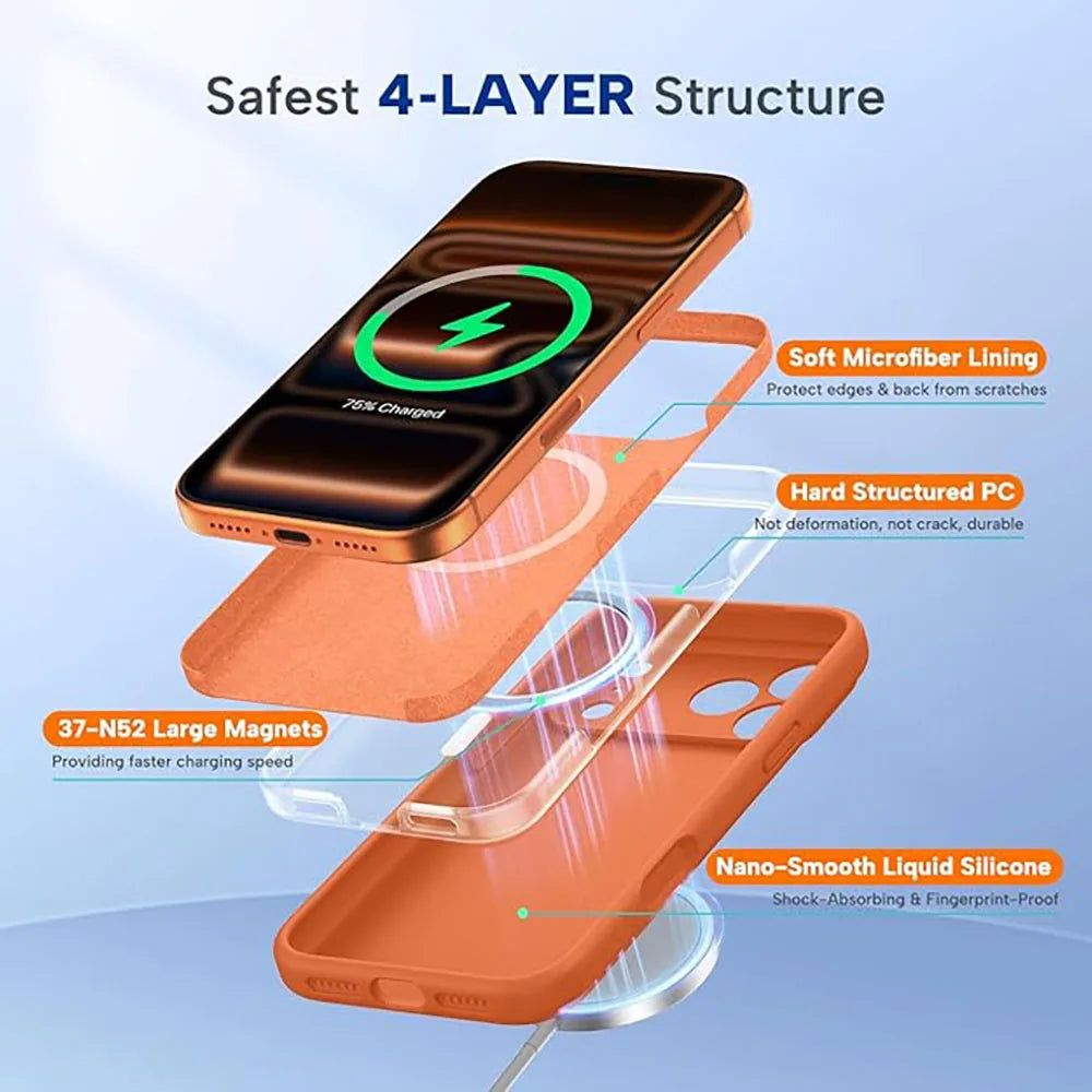 Soft-Touch Liquid Silicone MagSafe Case for iPhone 17 Series