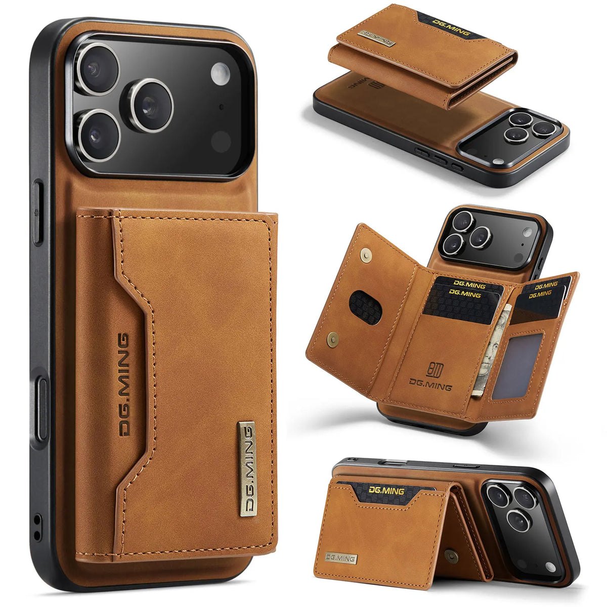 Premium Leather MagSafe Wallet Case with 3-Card Detachable Wallet for iPhone 18 Series