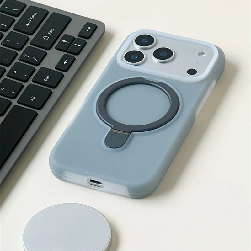 Liquid Silicone MagSafe Case with Built-in Kickstand for iPhone 17 Series