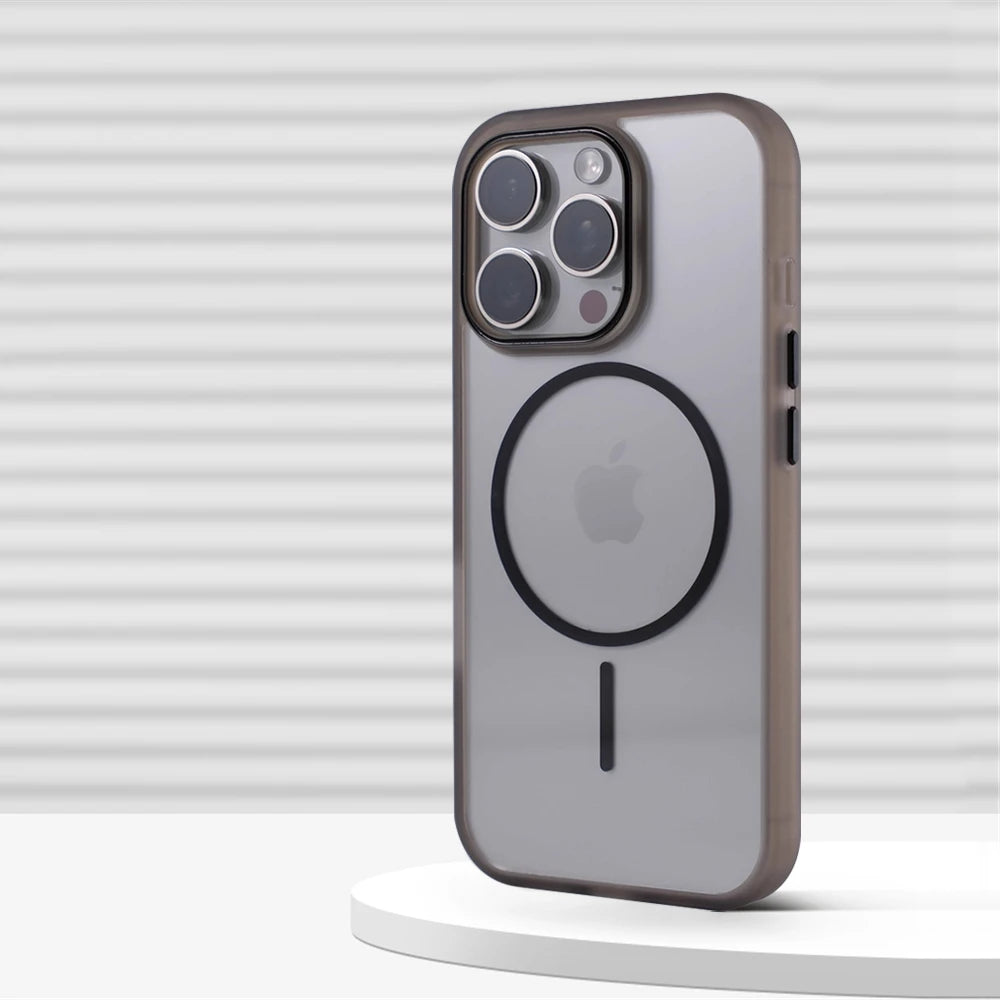 Transparent Silicone Bumper MagSafe Case with Integrated Alignment Ring for iPhone 13 Series