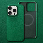 Luxury Natural Cowhide Leather MagSafe Case for iPhone 15 Series