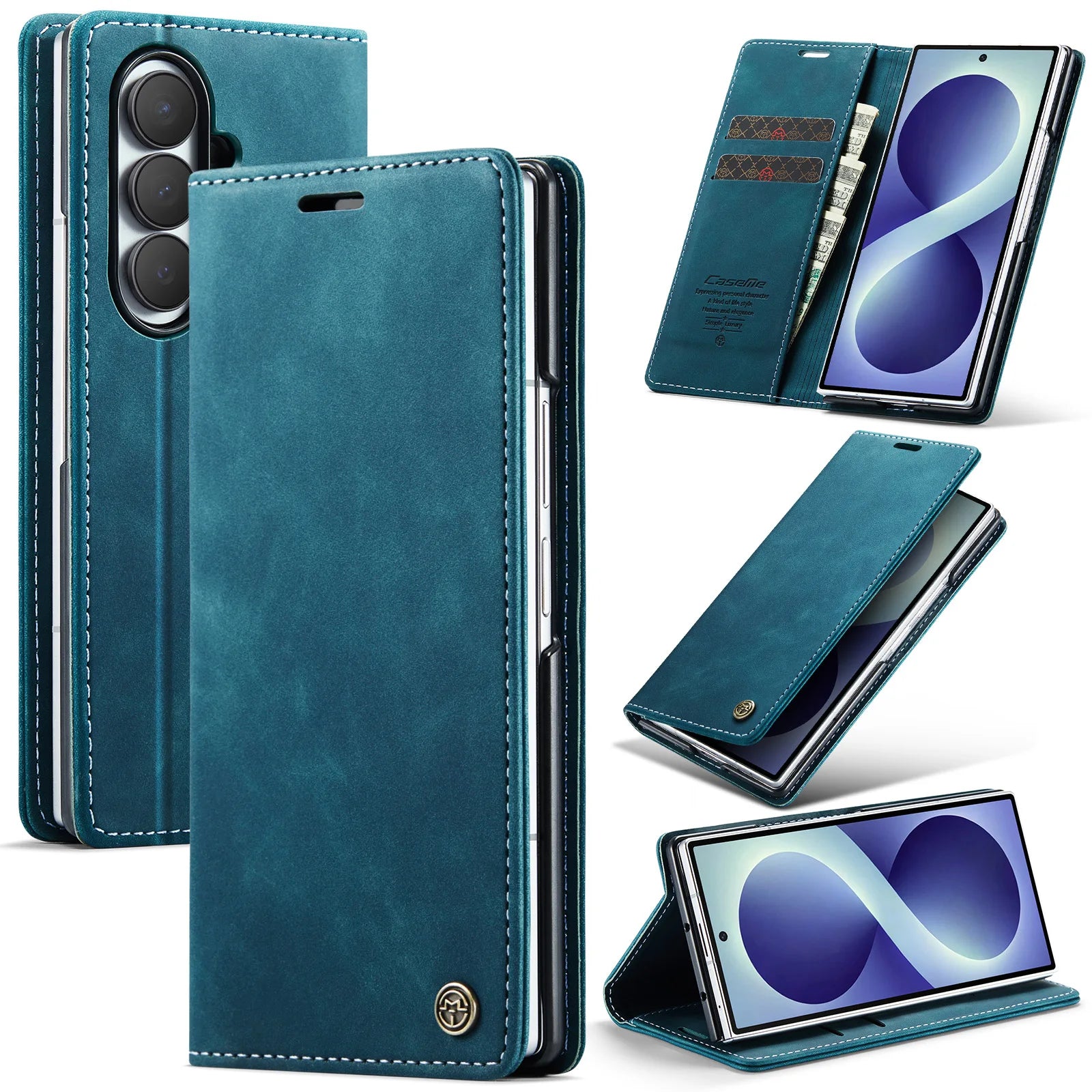 Premium Retro Leather Wallet Case for Samsung Galaxy Z Fold 8 Ultra