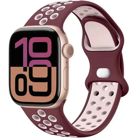 Breathable Silicone Band with Perforated Ventilation for Apple Watch