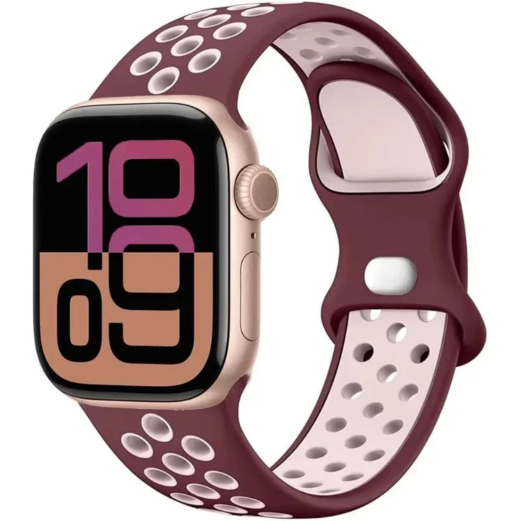 Breathable Silicone Band with Perforated Ventilation for Apple Watch