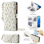 Embossed Leather Crossbody Wallet Case with Zipper Card Slot for iPhone 17 Series