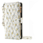 Embossed Leather Crossbody Wallet Case with Zipper Card Slot for iPhone 17 Series