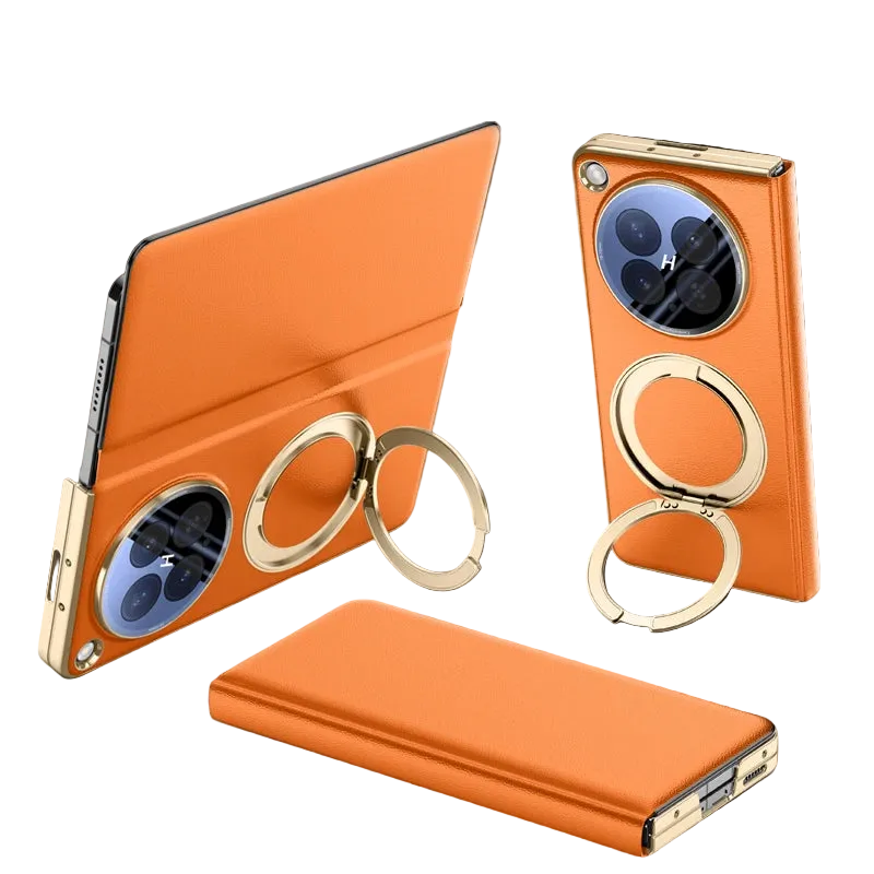 OPPO Find N6 Luxury Magnetic PU Leather Case with 360° Rotating Ring Holde