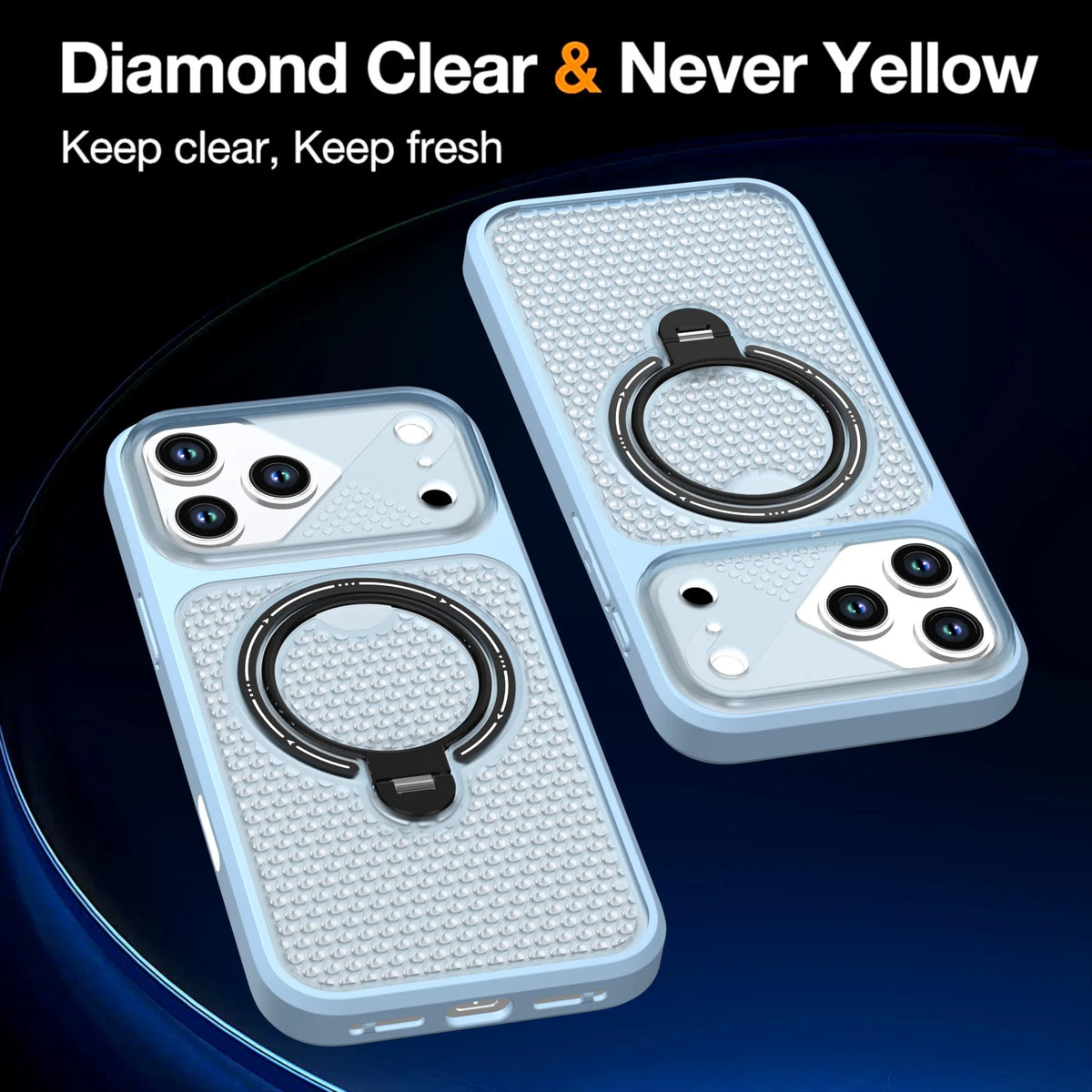 Shockproof MagSafe Case with 360° Rotating Ring Stand for iPhone 18 Series