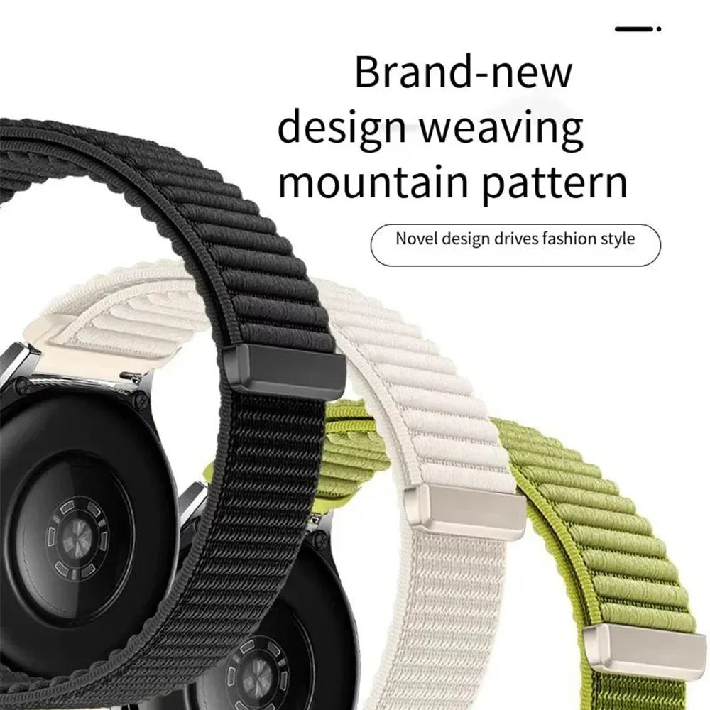 Woven Nylon Velcro Watch Strap with Metal Connector Heads for Samsung Galaxy Watch Ultra 2