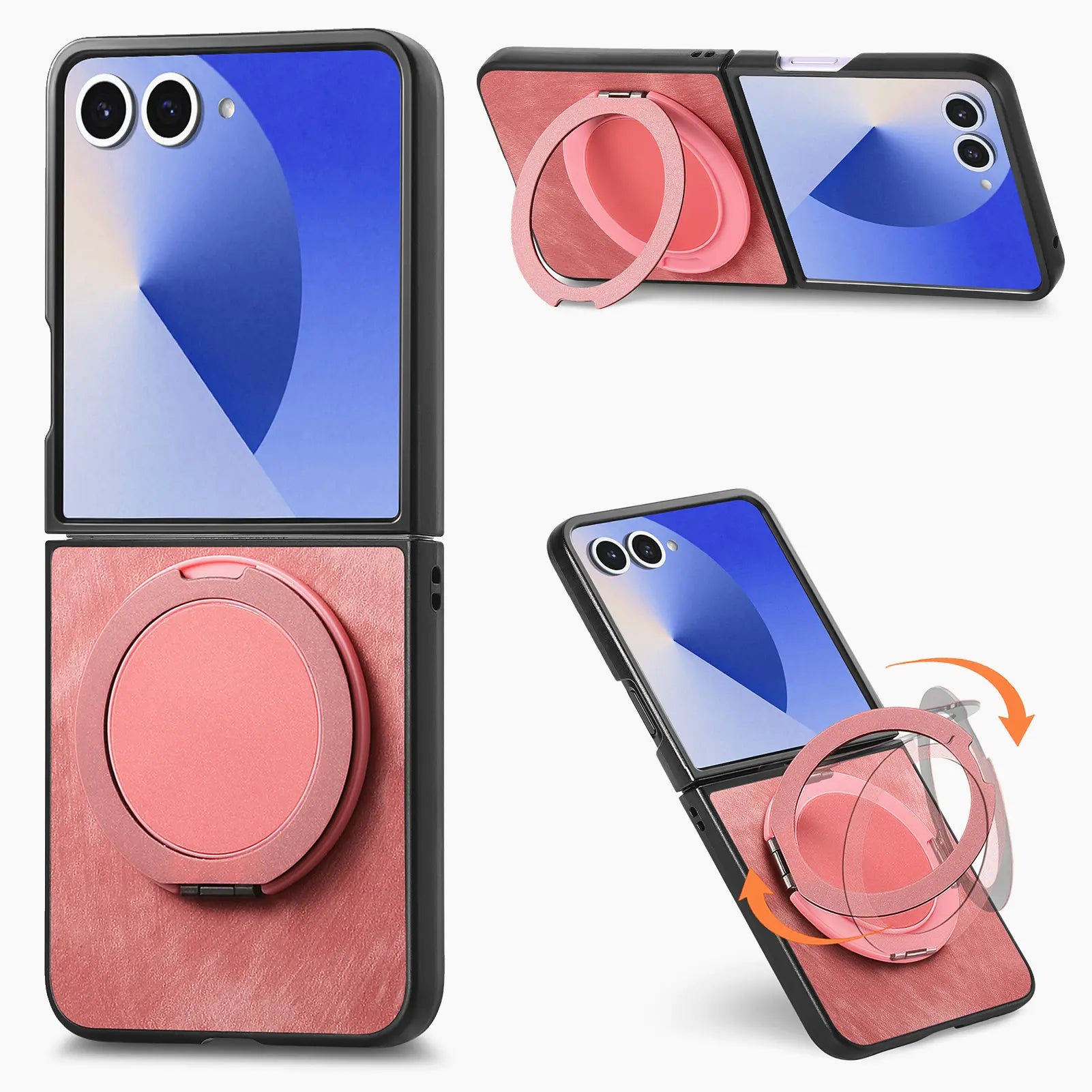 Retro Leather Case with 360° Rotating Bracket for Samsung Galaxy Z Flip 7