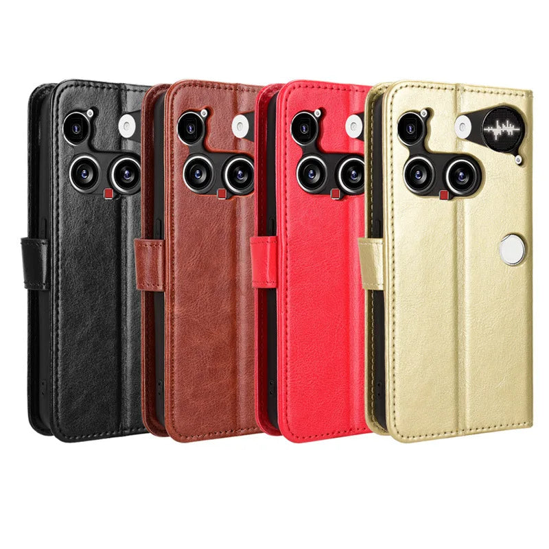 Nothing Phone 3 Protective Leather Wallet Case with Kickstand