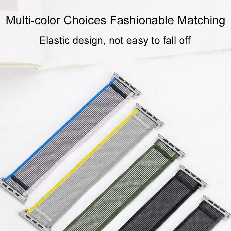 Braided Nylon Elastic Solo Loop Strap for Apple Watch