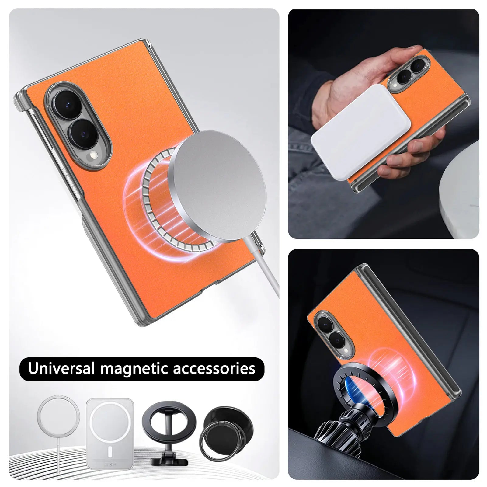 Premium Lychee Texture Magnetic Leather Case for Samsung Galaxy Z Fold 8