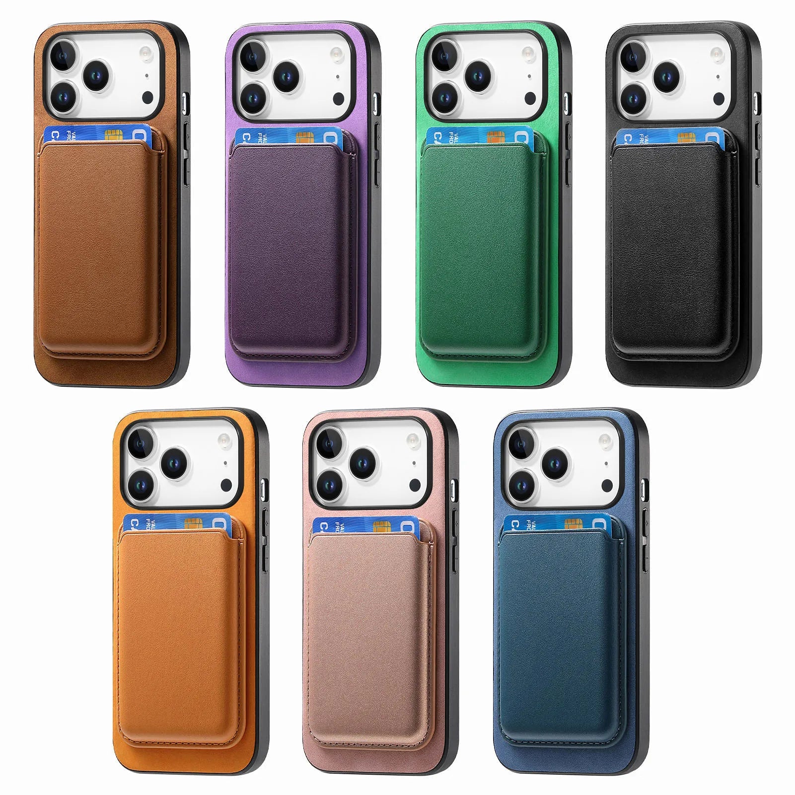 Premium 2-in-1 MagSafe Leather Wallet Case with Card Slot for iPhone 17 Series