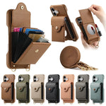 Crossbody Wallet Case with Mirror for iPhone 16
